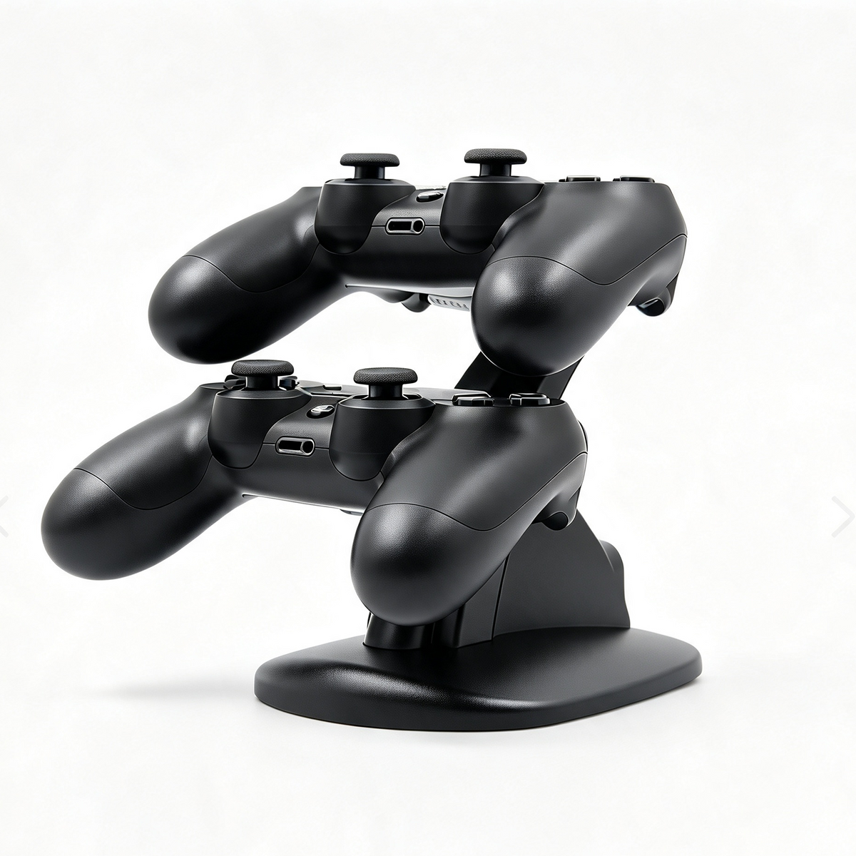 Ejemplo de uso de la base con dos controles PS4. Los controles no están incluidos.